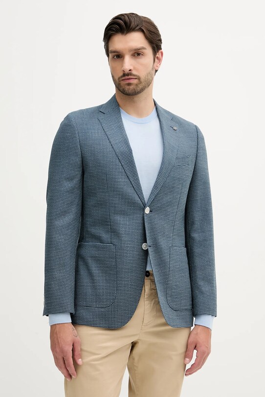 BOSS marynarka wełniana regular niebieski 50545859