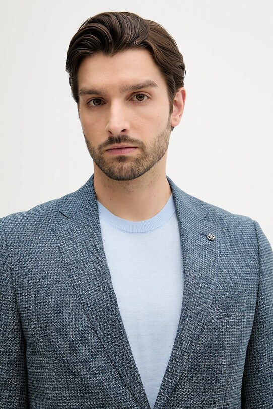 BOSS marynarka wełniana niebieski 50545859