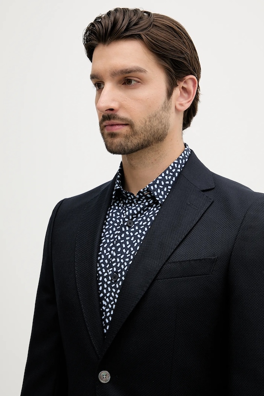 Вовняний піджак BOSS темно-синій 50545880