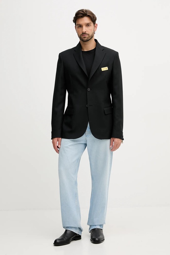Versace Jeans Couture marynarka z dodatkiem wełny 79GAQ706.N0136 czarny AW25