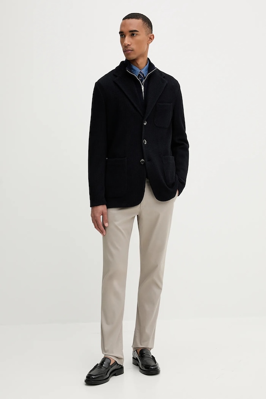 Свитер с шерстью BARENA VENEZIA Giacca Torceo GIU5239.5139 тёмно-синий AW25