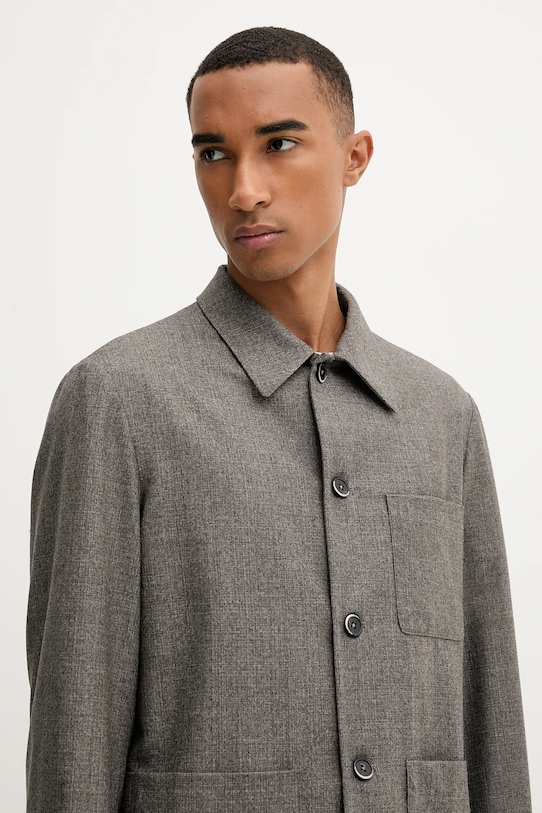 BARENA VENEZIA geacă de lână Overshirt Visal gri OSU5300.501