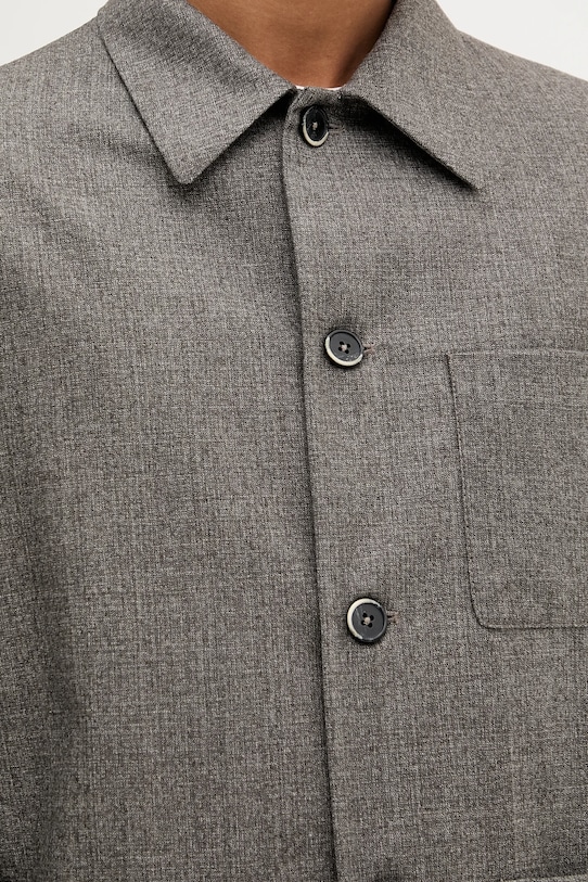 BARENA VENEZIA geacă de lână Overshirt Visal OSU5300.501 gri