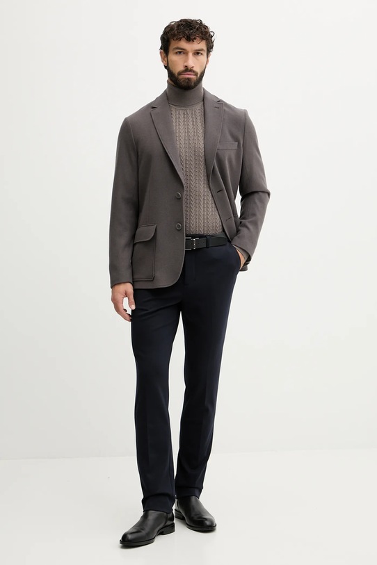Armani Exchange marynarka z dodatkiem wełny XM001873.AF16644 szary AW25