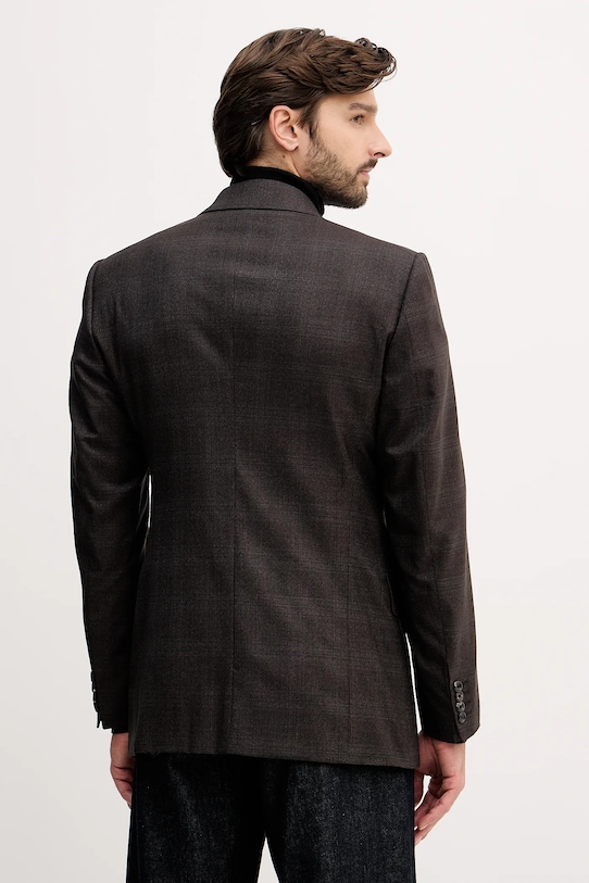 Odzież Emporio Armani marynarka wełniana EM004082.TE18270 brązowy