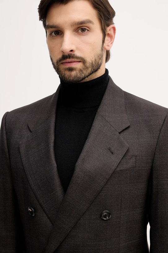 Emporio Armani marynarka wełniana brązowy EM004082.TE18270