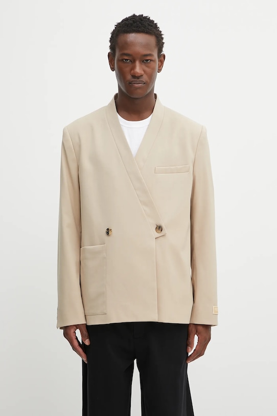 Vuneni sako Kenzo Adjusted Tailored regular bež FF65VE1459RZ