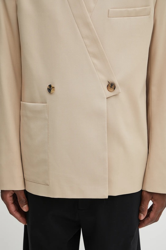 Μπουφάν με μαλλί Kenzo Adjusted Tailored μπεζ FF65VE1459RZ