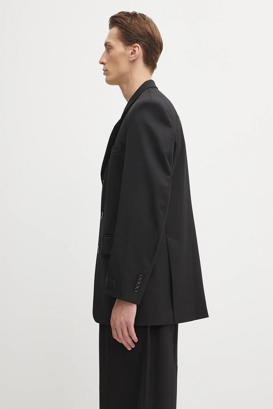 VETEMENTS marynarka wełniana Fitted Zip Tailored UH76TJ500B czarny AW25