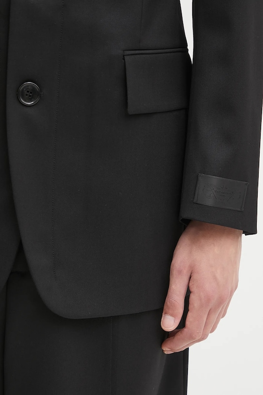 Vlnené sako VETEMENTS Fitted Zip Tailored čierna UH76TJ500B