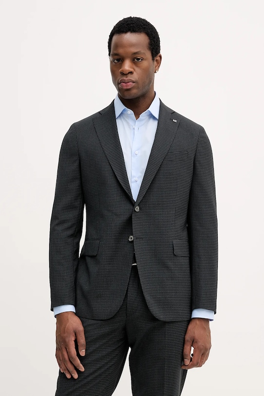Σακάκι με προσθήκη μάλλινου υφάσματος Michael Kors εμπριμέ μαύρο MK0SB01132