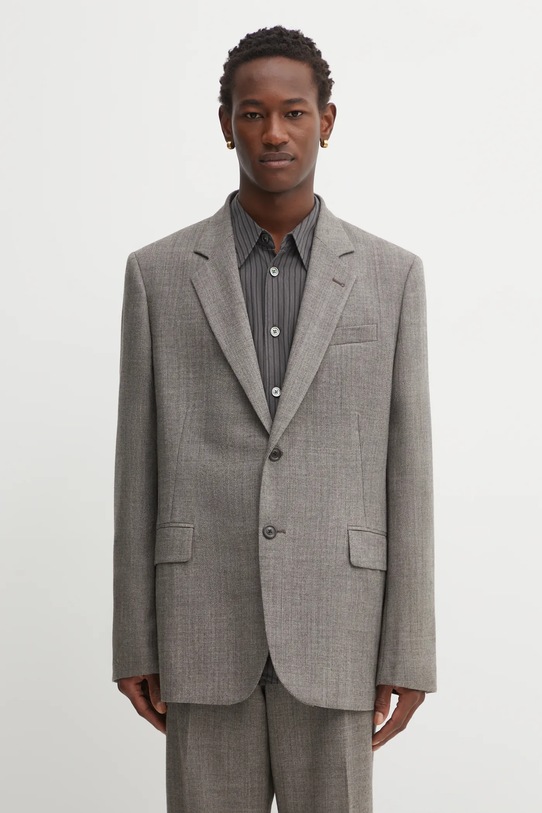 Our Legacy wool blazer Ceremony with lining brown M4250CB