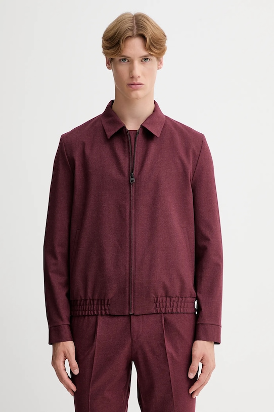 HUGO kurtka z wełną bez kaptura bordowy 50547290