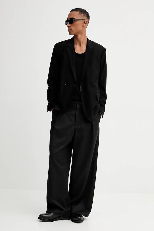 HUGO sacou din lână 50549053 negru AW25