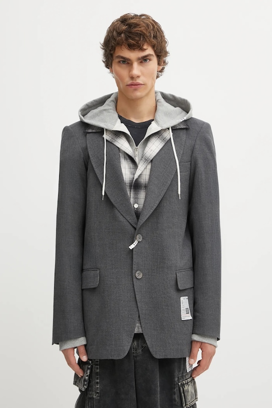 Maison MIHARA YASUHIRO wool blazer TRIPLE LAYERED with lining gray J15JK131