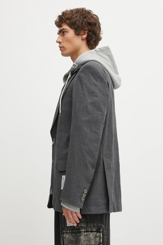 Maison MIHARA YASUHIRO marynarka wełniana TRIPLE LAYERED J15JK131 szary AW25