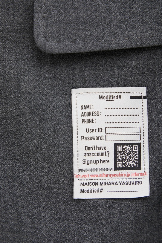 Maison MIHARA YASUHIRO marynarka wełniana TRIPLE LAYERED J15JK131 szary