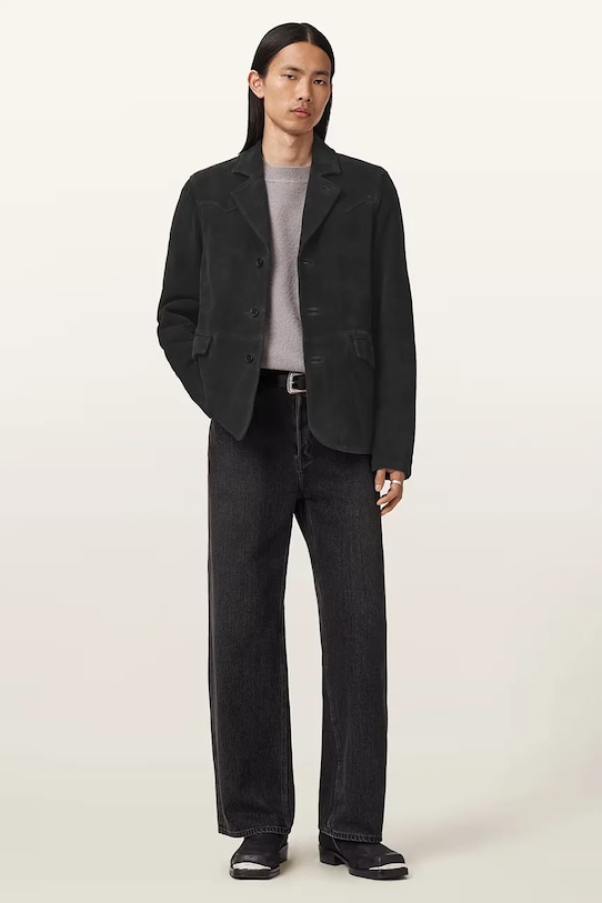 AllSaints marynarka zamszowa HORNETT M020LD