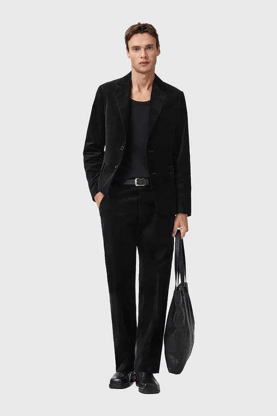 Хлопковый пиджак AllSaints SAGA чёрный M017QD