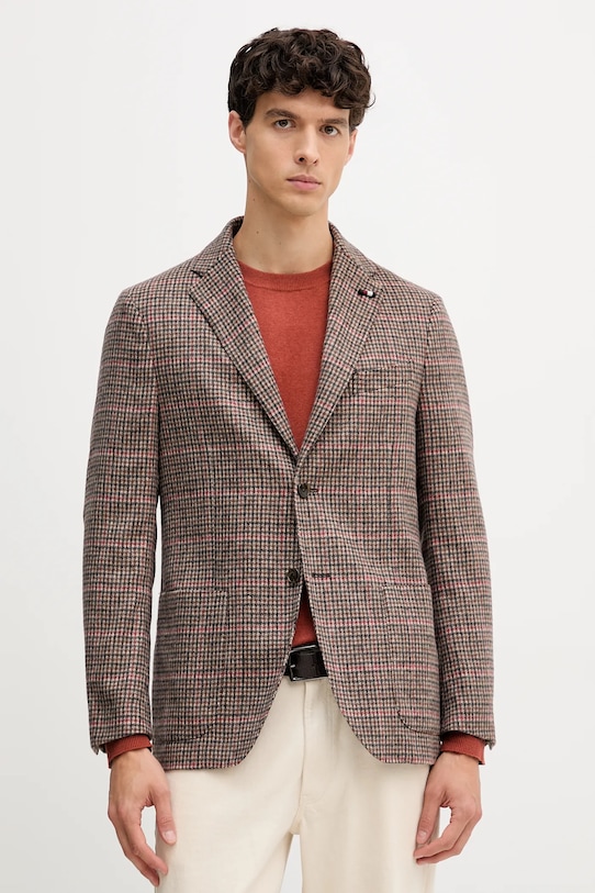 Tommy Hilfiger marynarka z dodatkiem wełny regular brązowy FSTHL6949.FSTH510