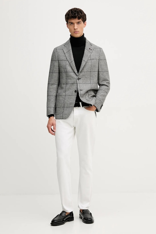 Tommy Hilfiger marynarka z dodatkiem wełny FSTHL6949.FSTH511 szary AW25