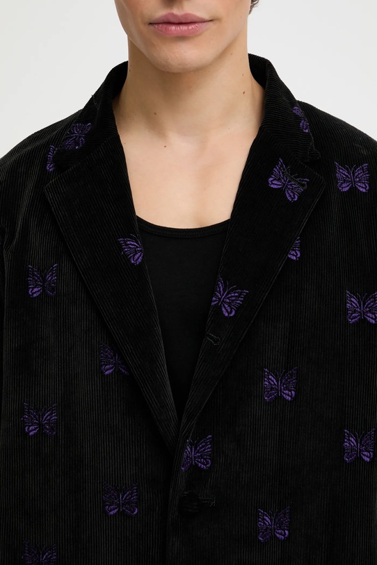 Needles marynarka bawełniana Papillon Emb. Corduroy czarny RW108