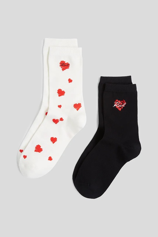 Ponožky Karl Lagerfeld 2-pak K/HEART dlhé ponožky béžová A3W47049