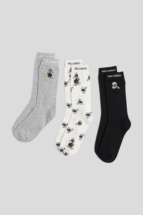 Ponožky Karl Lagerfeld KL X DISNEY 3-pak dlhé ponožky sivá A3W47051