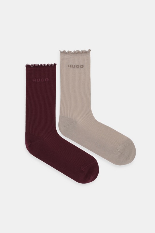 HUGO skarpetki 2-pack nadruk fioletowy 50543178