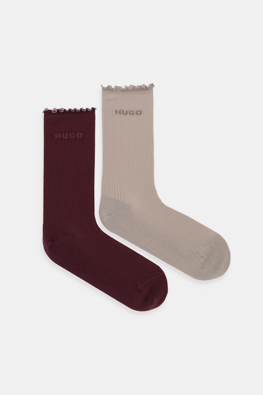 HUGO skarpetki 2-pack nadruk fioletowy 50543178