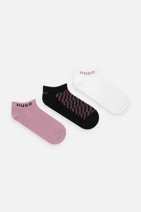 Κάλτσες HUGO 3-pack ψηλές κάλτσες ροζ 50543195
