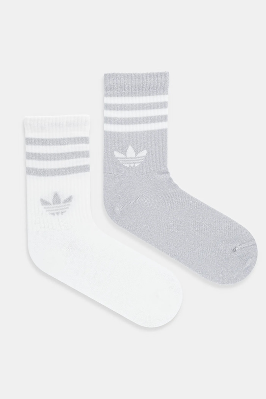 Nogavice adidas Originals 3-Stripes 2-pack Visoke nogavice bela JX5204