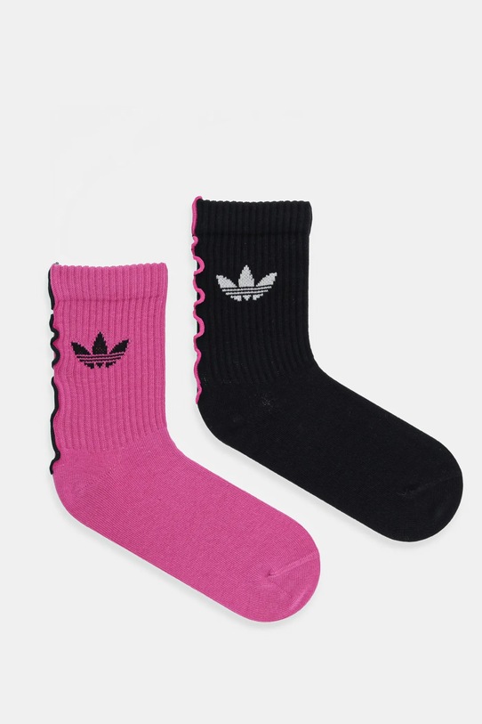 Ponožky adidas Originals Ruffle Crew 2-pack dlouhé ponožky růžová JX5210