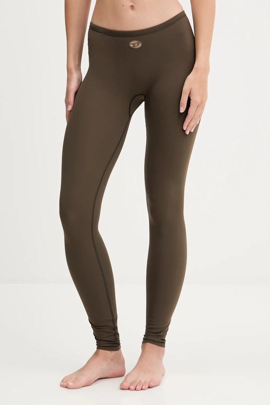 Diesel legginsy MINA-UTLT tkanina zielony A18318.0PJBA