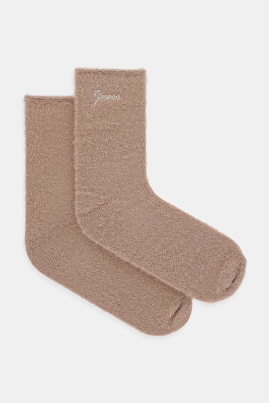 Шкарпетки Guess FURRY довгі шкарпетки бежевий O5BY02.K3890