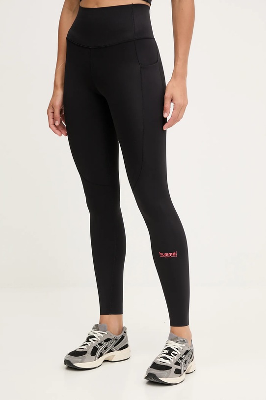 Hummel legginsy treningowe dzianina czarny 230084