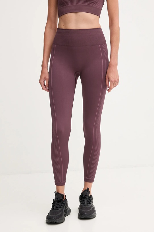 Hummel legginsy do jogi wzorzyste bordowy 230429