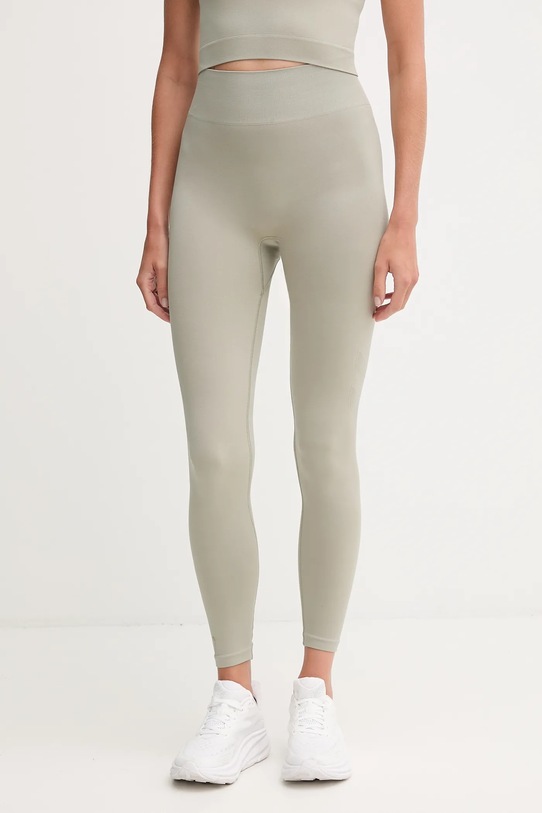 Hummel legginsy treningowe z elastanem zielony 231653