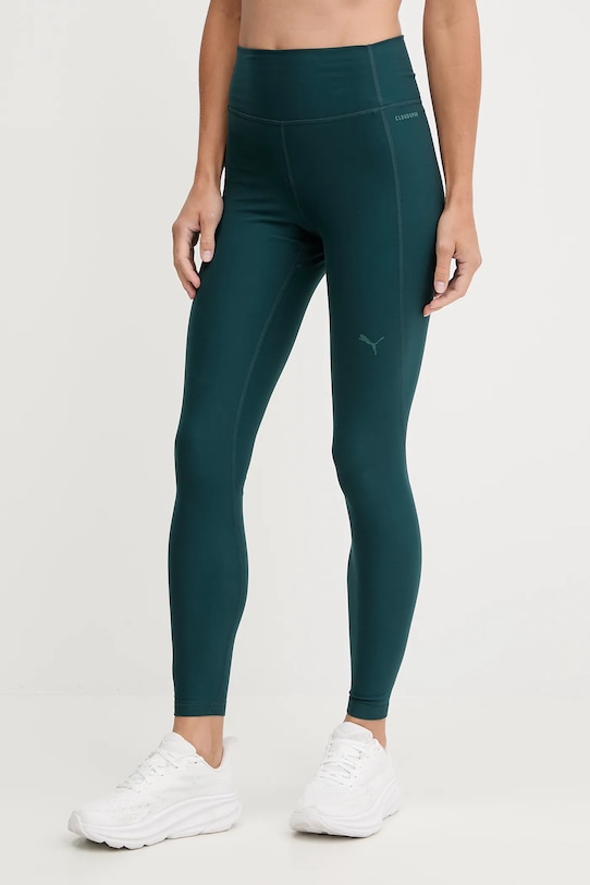 Puma legginsy treningowe z elastanem zielony 527452