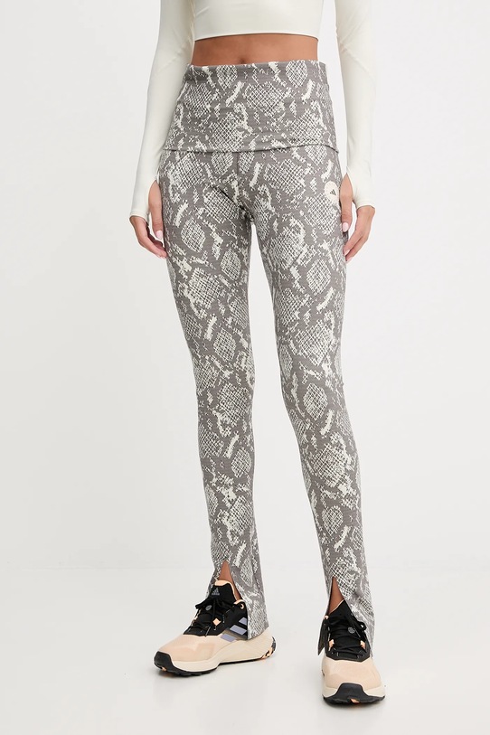 adidas by Stella McCartney leggins de antrenament Training Rolltop Splitcuff Leggings tricotaj gri JM8477