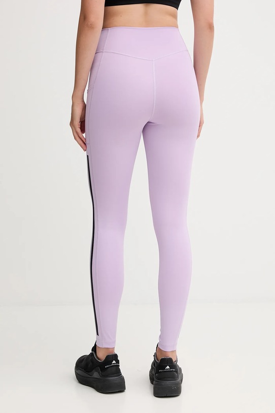 Odzież adidas Performance legginsy treningowe Optime 3-Stripes JX7323 fioletowy