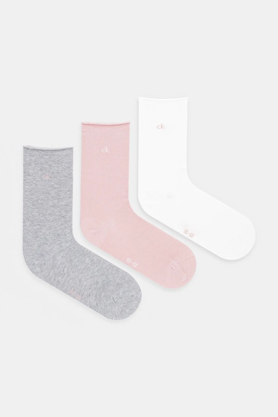 Calvin Klein skarpetki 3-pack skarpetki długie różowy 701234368
