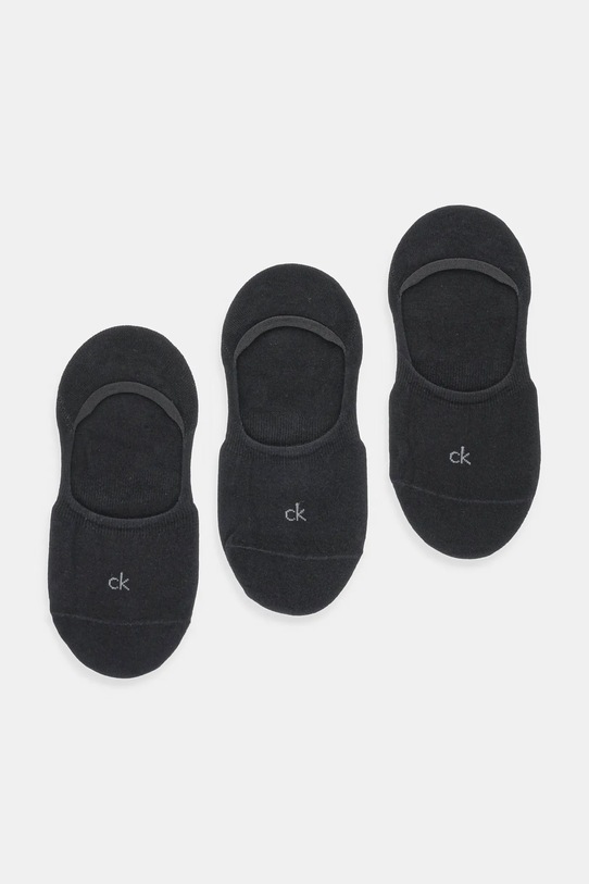 Kotníkové ponožky Calvin Klein 3-pack potisk černá 701234370