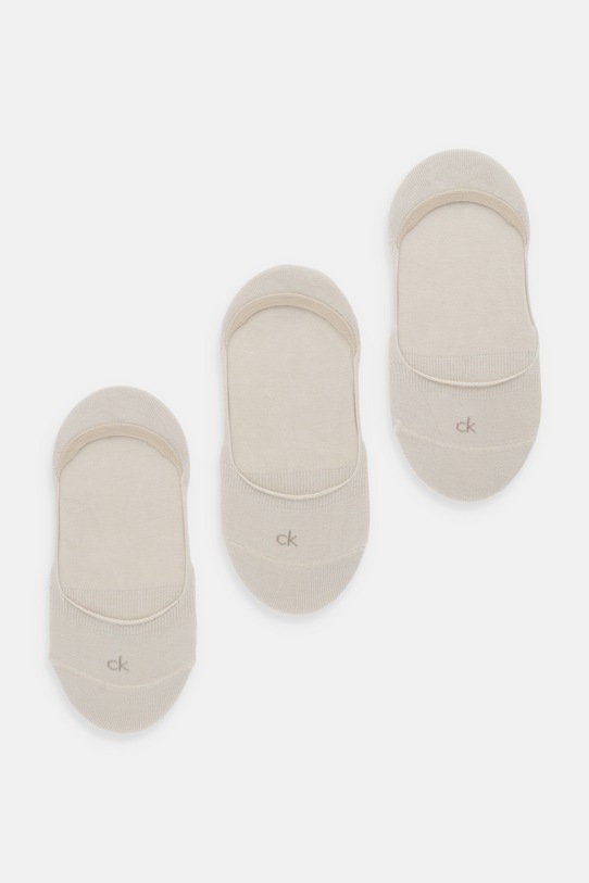 Calvin Klein skarpetki 3-pack skarpetki krótkie beżowy 701234371