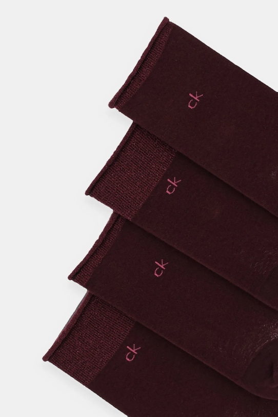 Ponožky Calvin Klein 4-pack 701235367 burgundské AW25
