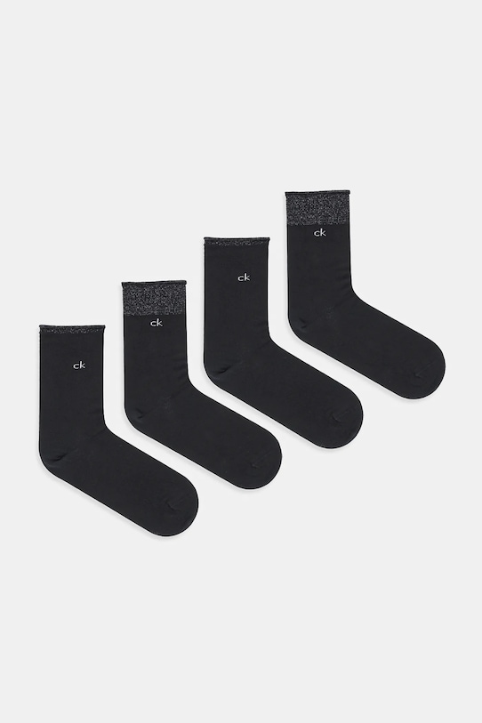 Ponožky Calvin Klein 4-pack dlouhé ponožky černá 701235367