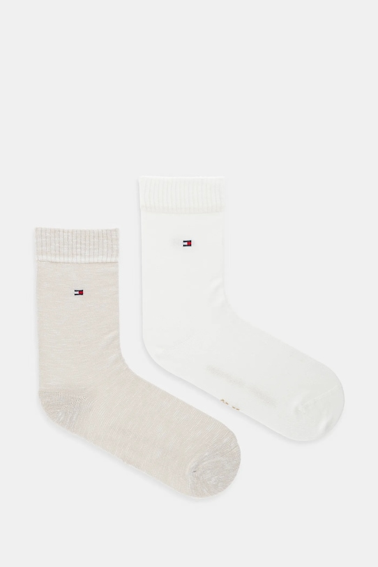 Čarape Tommy Hilfiger 2-pack visoke čarape bež 701236460