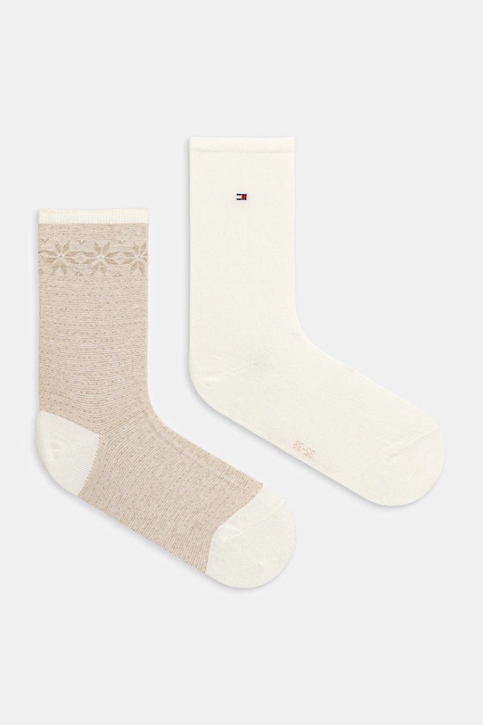 Κάλτσες Tommy Hilfiger 2-pack ψηλές κάλτσες μπεζ 701236502