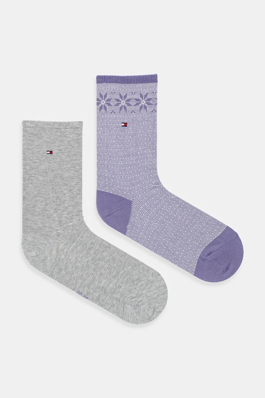 Κάλτσες Tommy Hilfiger 2-pack ψηλές κάλτσες μωβ 701236502