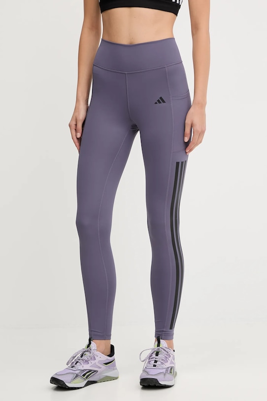 adidas Performance legginsy treningowe Opt 3S z elastanem fioletowy JX7322
